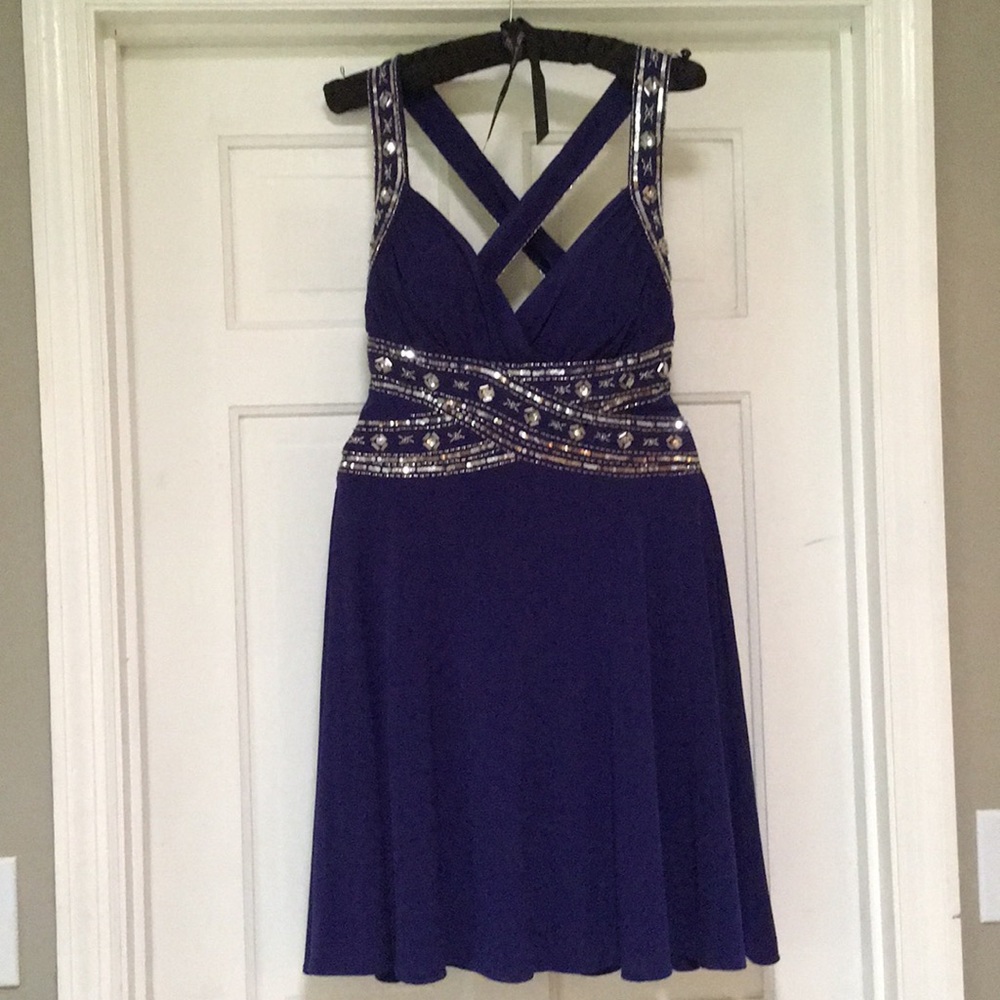 Royal blue cocktail dress